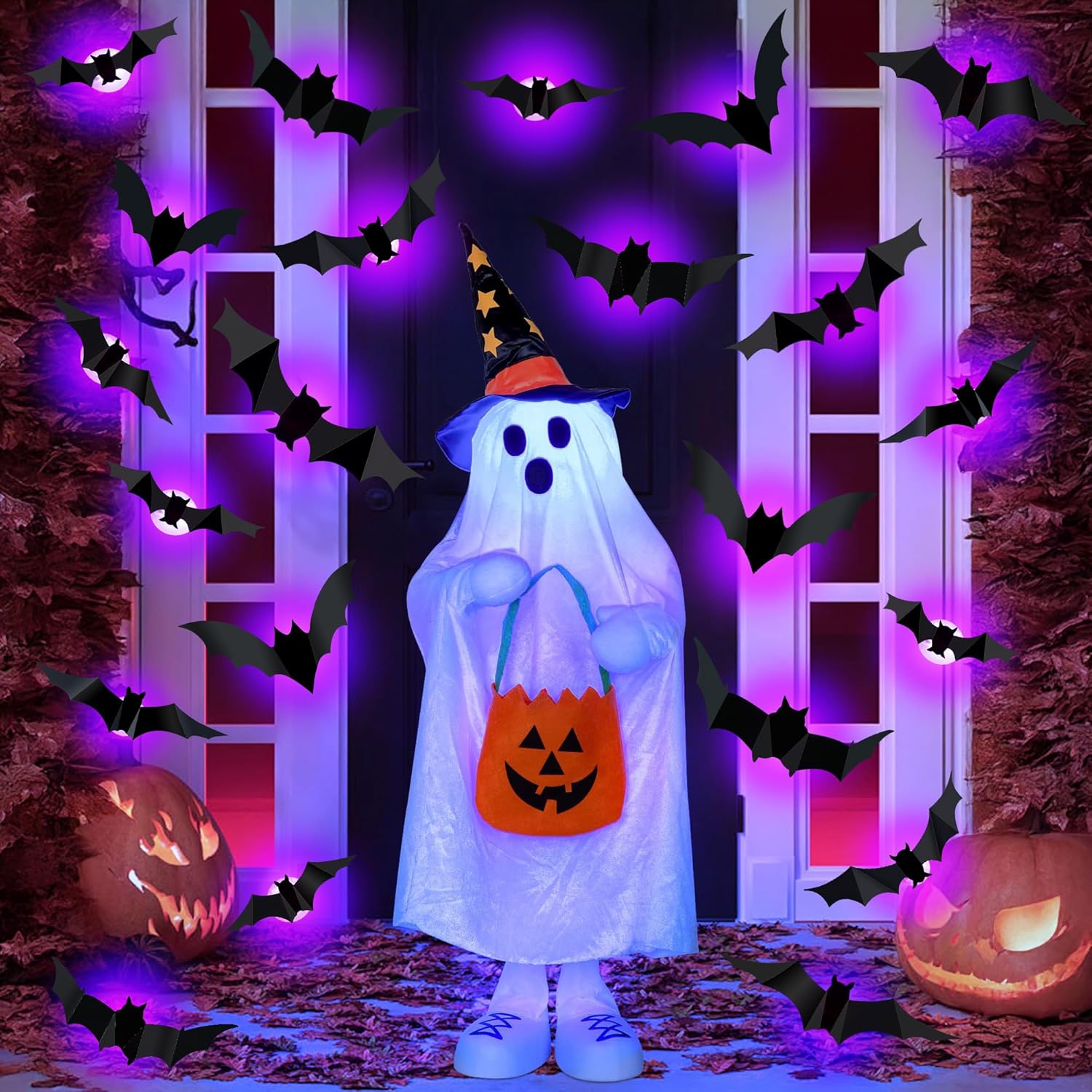 Outdoor Lighting Effects - Halloween LED Bats Spider Decor Glow