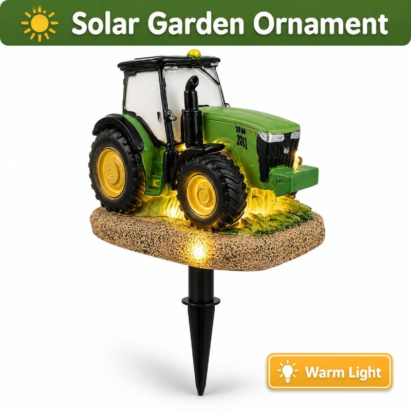 Outdoor Lighting And Landscape - Solar Tractor Garden Stake Light Outdoor