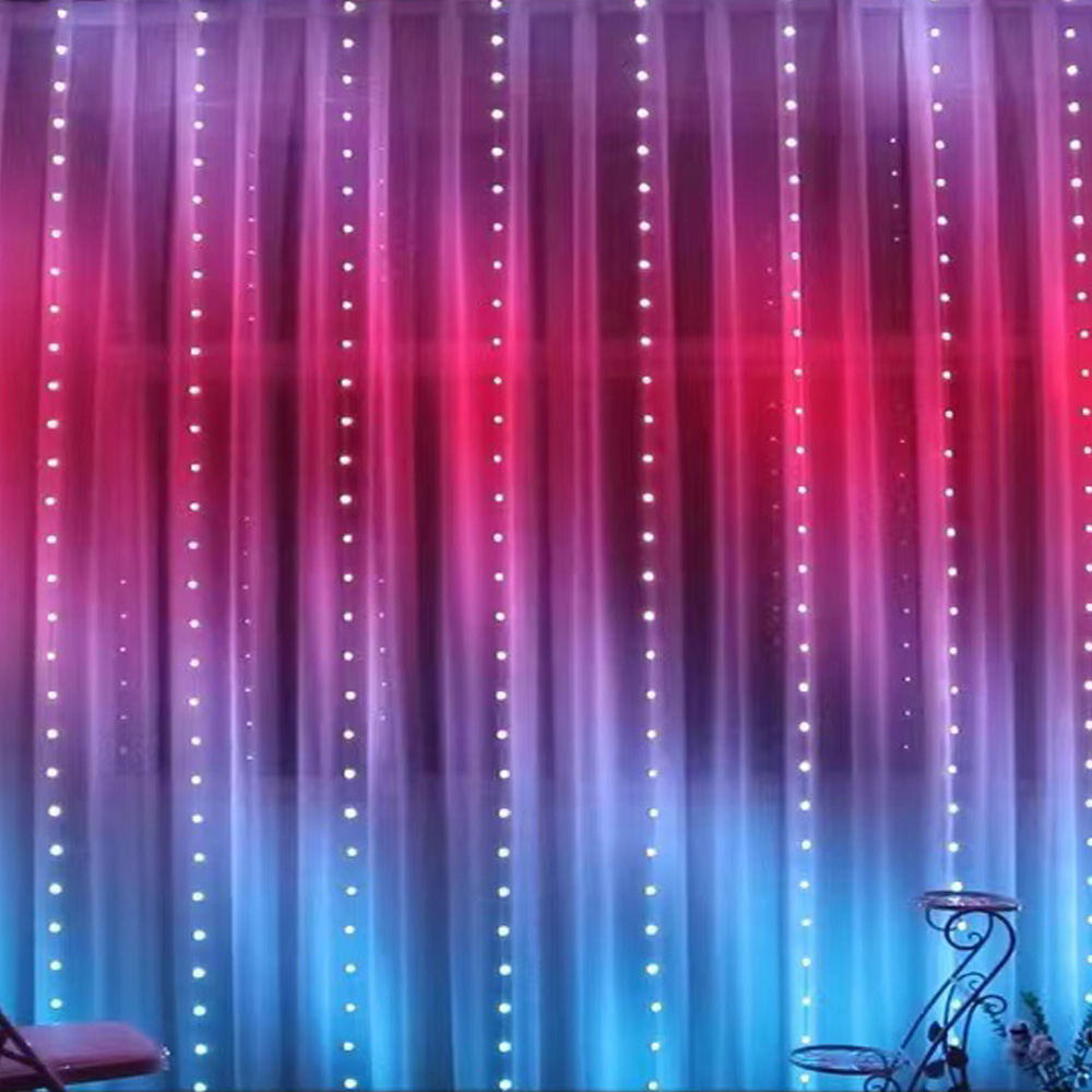 Outdoor Lighting Effects - 3M RGB Smart LED Curtain Lights