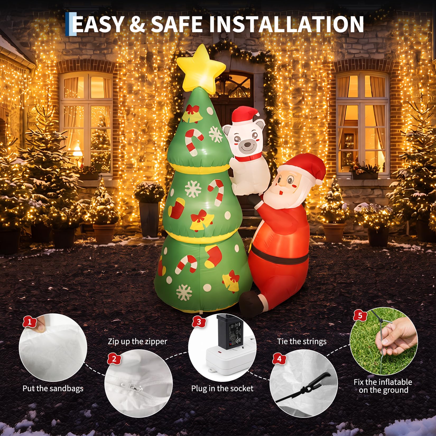 6ft LED Light-Up Inflatable Ch - огляд і ціна Outdoor Lighting Effects