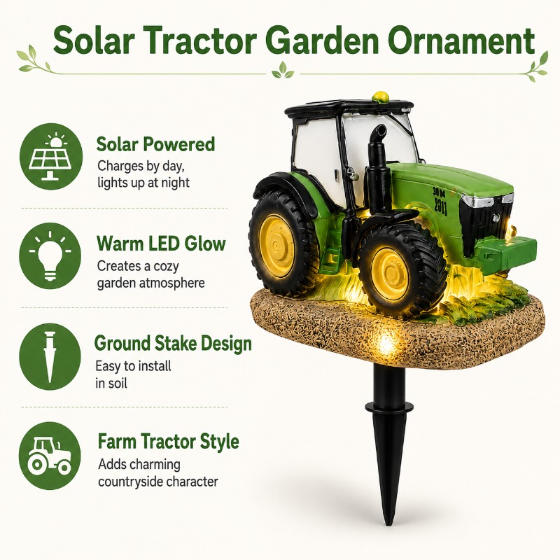 Solar Tractor Garden Stake Lig - огляд і ціна Outdoor Lighting And Landscape