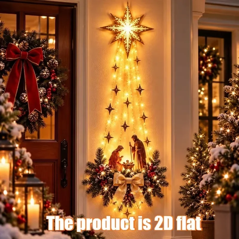 1Pc Christmas Door Hanger Glow - огляд і ціна Outdoor Lighting Effects